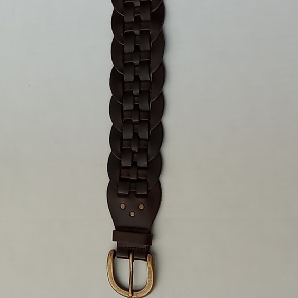 Gap Women's Braided Leather Belt Brown Size Medium Brass Buckle - Picture 13 of 16